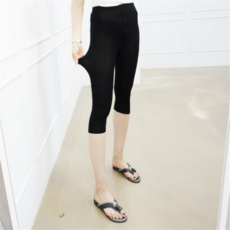 [오앤디샵] 빅사이즈 7부 레깅스 스판 여름 밴딩 여자 인견