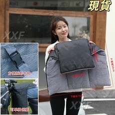 臺灣爆品 電動車擋風被內搭被加厚秋冬季款腿部護腿保暖防水防風罩電瓶摩托, 燙畫小擋風被（可單獨佩戴）黑色純色