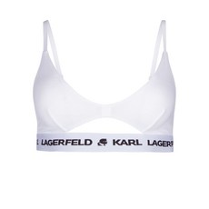 칼 라거펠트 로고 언더밴드 핍홀 브라