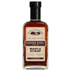 순수 메이플 시럽 12온스 유리병 A등급 어둡고 견고하며 대담한 맛 (B등급으로 알려짐) 장인 시럽 선물 미국 링컨 카운티 보호구역에서 만든 아침 & 토핑, Bourbon Barrel Aged, 12 Fl Oz (Pack of 1), 1개