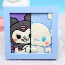 DIY手工戳戳樂相框畫房間裝飾，羊毛氈戳戳樂手工DIY小王子相框畫，狐貍玫瑰花童話材料包情侶禮物, 款式16, 1個