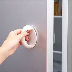 원형 접착식 도어 손잡이 창문 방문용, 1개, 원형 캐비닛 손잡이 화이트