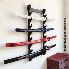 검거치대 벽걸이 사극 소품 검 좌대 랙, 원목 색상 벽걸이 5층 (구멍 뚫지 않음)