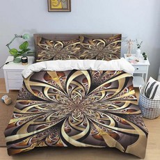 추상 토퍼보관가방 미술 꽃 패턴 이불 침구 세트 커버 침대 베갯잇 킹 퀸 사이즈, EU Twin 135x200cm