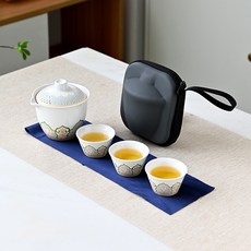 日式戶外旅行功夫茶具套裝 陶瓷快客杯 便攜, 1個