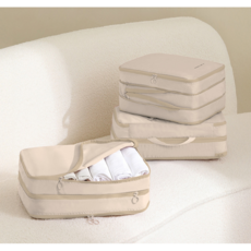 딜리버샵 여행용 압축파우치 캐리어 압축가방 중형2p, 중형 2p, 베이지, 1개입