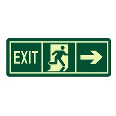 눈에 잘 띄는 영어 EXIT 비상구 안내 부착식 야광 표지판 스티커, 형광, 1개