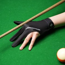 桌球臺球手套專業男女通用露指斯諾克比賽專用防滑薄款三指高彈, 檯球全指黑色【左手單只】, 1個