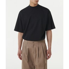 매장정품 무신사스탠다드 MUSINSA STANDARD 오버사이즈 모크 넥 티셔츠 [블랙] MMDTS5Z03-BK 545133