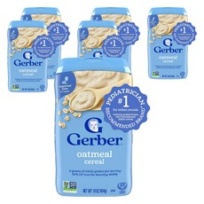 거버 싱글 그레인 시리얼 분말이유식 454g, 오트밀(Oatmeal), 6개