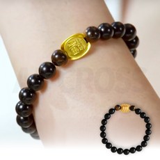 [인포벨]TV홈쇼핑정품 애드크로스 금복화 오닉스 금거북 행운 건강 팔찌 부모님 어르신 신년 행운 선물, 1세트, 혼합색상