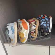 兒童鞋櫃 透明亞克力磁吸鞋子收納架, 1個, 全網寶媽都在找的娃鞋收納架 ,1個裝*四格款*高級明