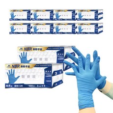 勤達醫療台灣原廠NBR極厚加長款高彈力無粉手套 藍色耐用不易破公司貨, 1個, S號(超厚款)6.5g-10盒/箱
