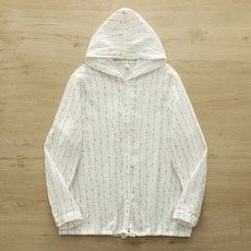 삼제태전 여성 봄여름 순면 후드 자외선차단 자켓 바람막이 루즈핏 긴팔 썸머 아우터 산책 여행룩