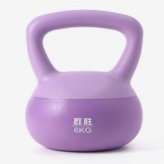 생활의 미쁨 논슬립 와이드 핸들 힙라인 소프트 케틀벨 6kg 퍼플 캐틀밸