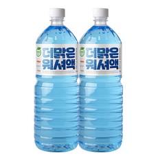 프리미엄 더맑은 에탄올 워셔액 친환경 식물성 사계절, 1.8L, 2개