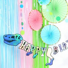 파티장식은박수술커튼3색믹스(라임핑크블루) 생일파티, 단품