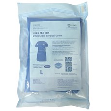 일회용 멸균 수술복 수술가운 내시경가운 L(대) 핸드타월 포함, 1개