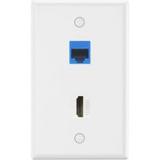 VCE HDMI 이더넷 벽면판 UL 인증 RJ45 CAT6 키스톤 잭 및 4K 암암 인서트 2포트 HDTV용, 8K