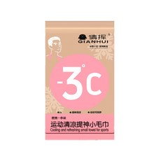 QIANHUI 運動清涼小毛巾 涼感 獨立包裝, 1個, 甜心草莓