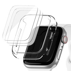 아이메이드잇 애플워치 풀커버 자가복원 액정 보호필름 3p + 하드커버 케이스, 클리어, 1개
