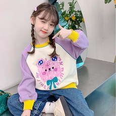 女童小熊圖案長袖衛衣
