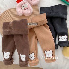 【秋冬兒童保暖褲子】兒童加絨打底褲 0-5歲冬季男女寶寶洋氣小熊保暖長褲小童外穿褲子