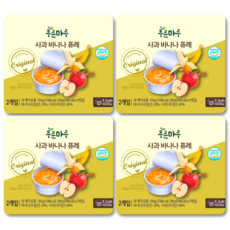 푸른마루 당 낮은 국산 유기농 실온 아기 퓨레 80gX2개입, 4개, 160g, 사과바나나