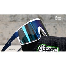 wensotti 威騰 WI6945 增豔運動太陽眼鏡 極地白/灰藍 輕巧舒適 戶外騎行適用, 1個
