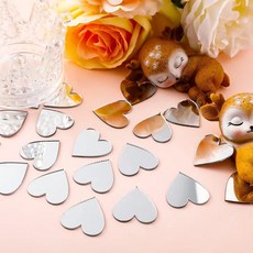 ( 2.5cm ) 하트 아크릴 거울 스티커 인테리어 벽 장식 또는 휴대폰 뒤면 거울 장식 100개