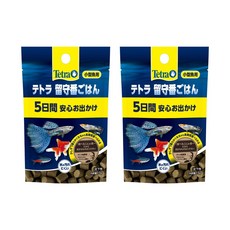 테트라 외출 장기여행 부재중 먹이 사료 구피 금붕어 소형어용 2.5g 2봉지 일본 물고기먹이, 2개