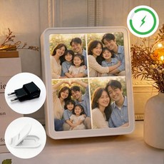 매직 미러 액자 거울 LED 선물용 무드등 포토 주문제작 LED 특별한 사진, 1개, 화이트충전형