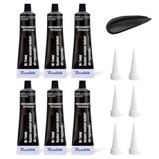 RTV 블랙 실리콘 개스킷 제조업체 실란트 6팩 고온 3.53온스 초저항 씰러 고강도 플랜지 씰링 SG529 자동차 모터사이클 기계 장비 수리, Black*6