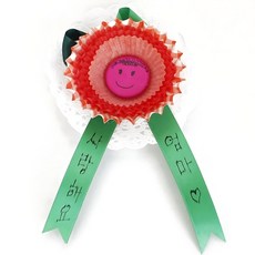 유치원생 미술활동 카네이션 코사지꾸미기놀이/ 종이공작 축하선물DIY 아동미술수업 보육기관, 5개, 레드