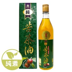 金牌 苦茶油 冷壓榨取 富含單元不飽和脂肪酸 健康美味 適用於各式料理。, 1個, 600ml
