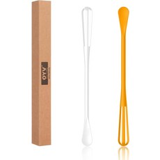 OYV 다기능 미니 거품기 스푼 요리용 작은 2개 블렌딩용 휘핑용 비팅 재료 믹싱 소스용, White+Yellow