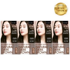 다나한 모 칼라크림 한방 새치염색약, N4 자연흑갈색, 4개