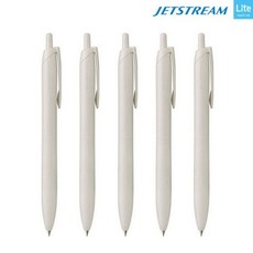 유니 제트스트림 라이트 터치 잉크 볼펜 SXN-LS-07, 1세트, 0.7mm 검정잉크 5종(쉘화이트)