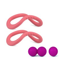 데비 프로 소프트 데비링 2개입+TPE 마사지볼 세트, 핑크/핑크, 1개