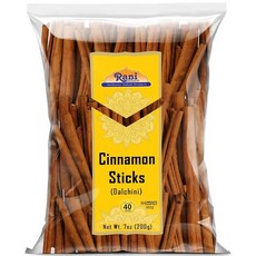 Rani 실론 시나몬 스틱 200g(7온스) ~ 길이 12.7cm(5인치) 스틱 20-24개 트루 실론 시나몬(카시아 아님) ~ 천연 | 비건 | 색상 없음 | 글루텐 친화적, 7 Ounce (Pack of 1), Cinnamon Sticks (Bag)