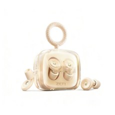 ZEFI 舒適無線耳機，輕巧親膚材質，多尺寸耳塞，運動日常適用, 奶白色-送4對耳帽+精美收納盒, 1個