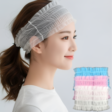 옐로구르미 부직포 일회용 헤어밴드 세안 터번 미용실 피부관리실 위생 머리띠 50P, 1세트, 화이트(50매)