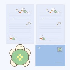 핑크풋 편지지 우편 손편지 우편 봉투 세트 행부기, 상세페이지 참조, 상세페이지 참조