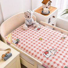 卡通床墊 幼兒園午睡墊 可愛防螨乳膠軟墊, 1個, 草莓兔,60*120CM⭐其他尺寸看詳情頁⭐