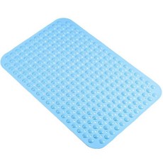 TPR防滑浴室按摩墊，68x35公分，舒適顆粒與強力吸盤設計, 1個, 天空藍