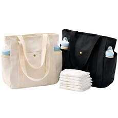 라이프픽 프리미엄 멀티 수납 기저귀 가방 가벼운 숄더 백, 모던블랙