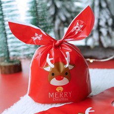 크리스마스 선물용 포장봉투 비닐포장백, 50장, 루돌프