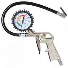 에이엑스툴 자동차 타이어 게이지 공기주입기 건타입 타이어 바람, 1개, 실버