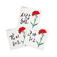 캘리그라피 어버이날 스승의날 카네이션 감사 카드