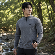 [백화점출고] K2 남자 냉감 긴팔 집업 티셔츠 여름 통기성 머슬핏